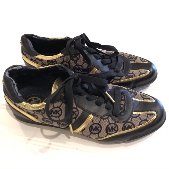 michael kors black gold sneakers